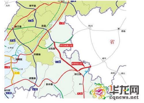 与垫利高速公路,渝湘高速公路交汇,是陕西,四川,重庆部分地区通往华南图片
